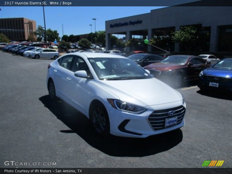 White / Beige 2017 Hyundai Elantra SE