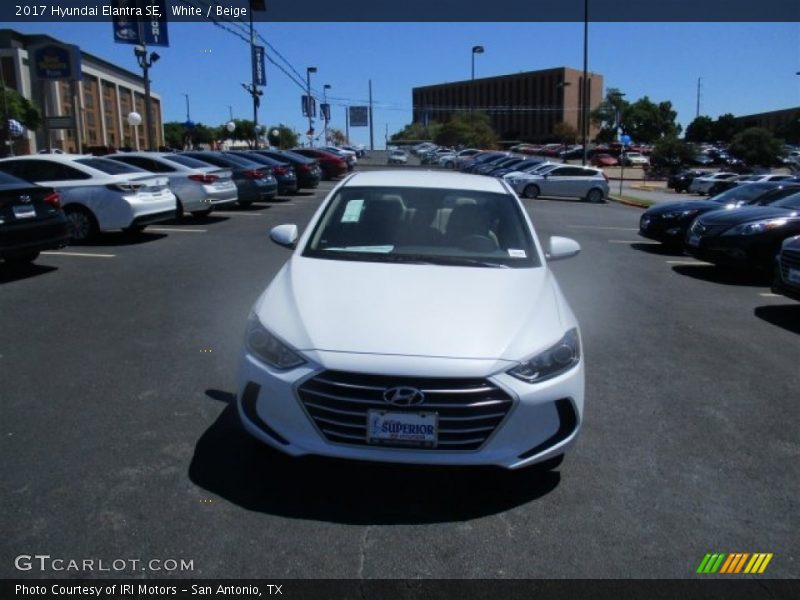 White / Beige 2017 Hyundai Elantra SE