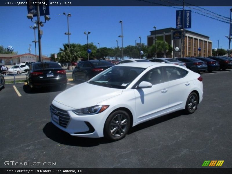 White / Beige 2017 Hyundai Elantra SE