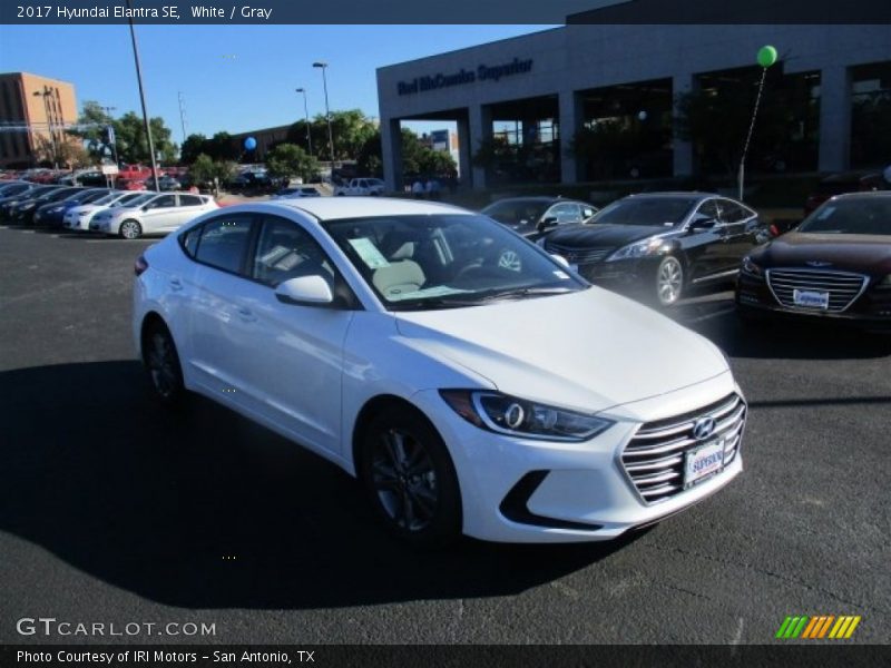 White / Gray 2017 Hyundai Elantra SE