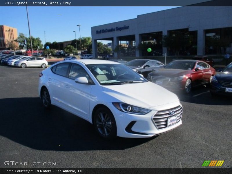 White / Gray 2017 Hyundai Elantra SE