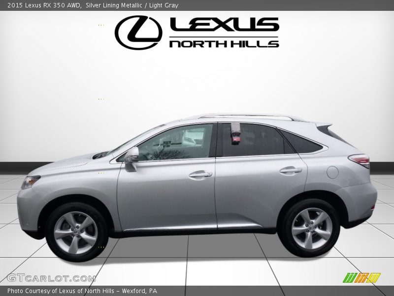 Silver Lining Metallic / Light Gray 2015 Lexus RX 350 AWD