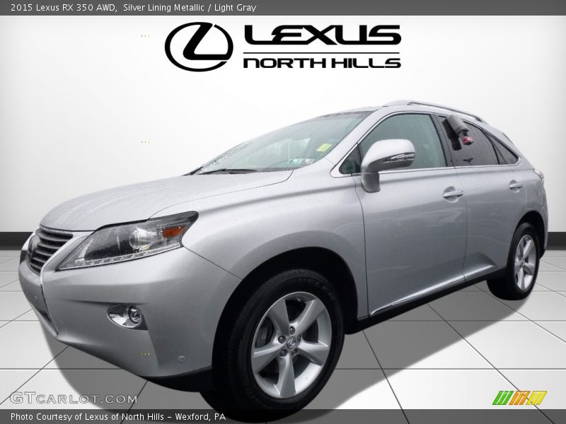 Silver Lining Metallic / Light Gray 2015 Lexus RX 350 AWD