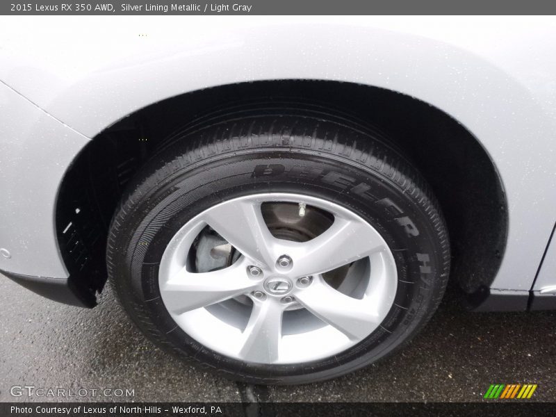 Silver Lining Metallic / Light Gray 2015 Lexus RX 350 AWD