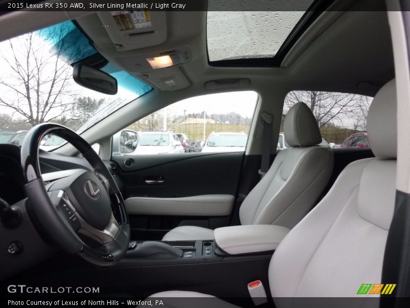 Silver Lining Metallic / Light Gray 2015 Lexus RX 350 AWD