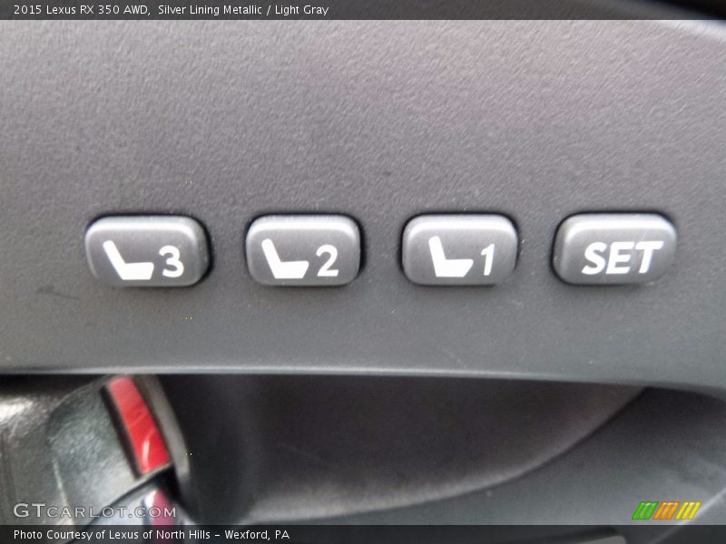 Silver Lining Metallic / Light Gray 2015 Lexus RX 350 AWD