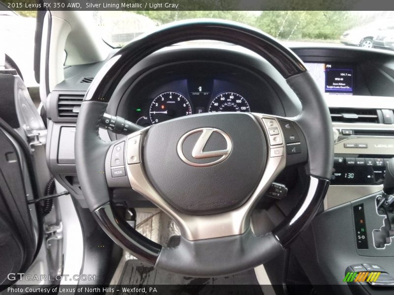 Silver Lining Metallic / Light Gray 2015 Lexus RX 350 AWD