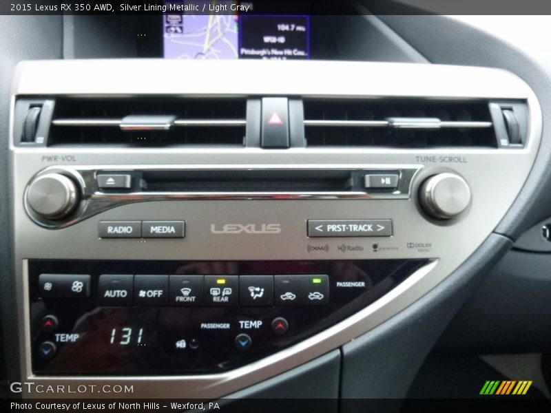 Silver Lining Metallic / Light Gray 2015 Lexus RX 350 AWD