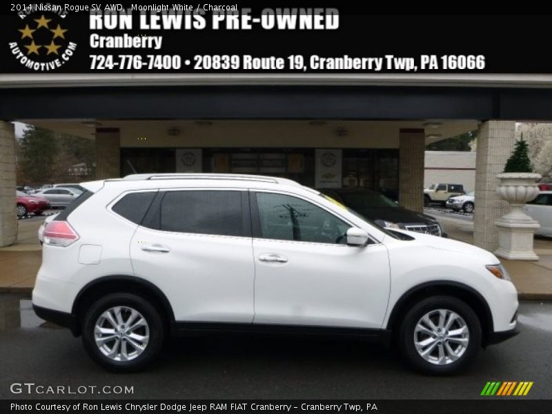 Moonlight White / Charcoal 2014 Nissan Rogue SV AWD