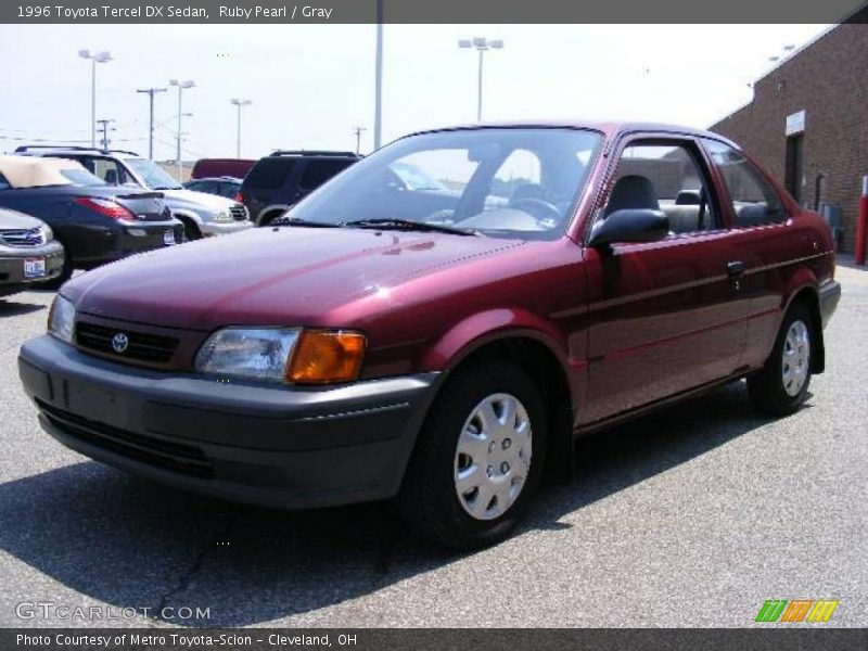 Ruby Pearl / Gray 1996 Toyota Tercel DX Sedan