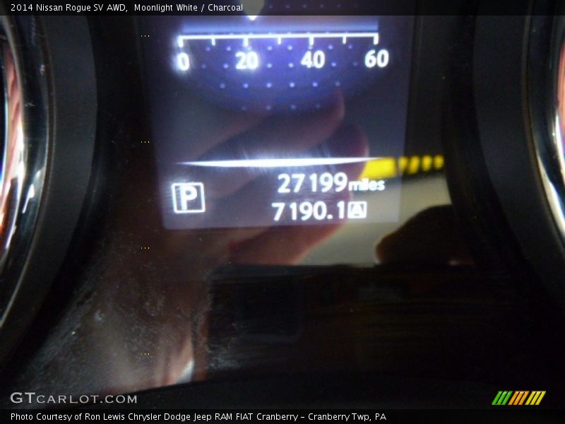Moonlight White / Charcoal 2014 Nissan Rogue SV AWD
