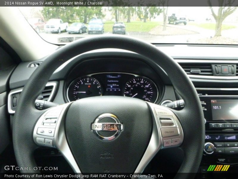 Moonlight White / Charcoal 2014 Nissan Rogue SV AWD