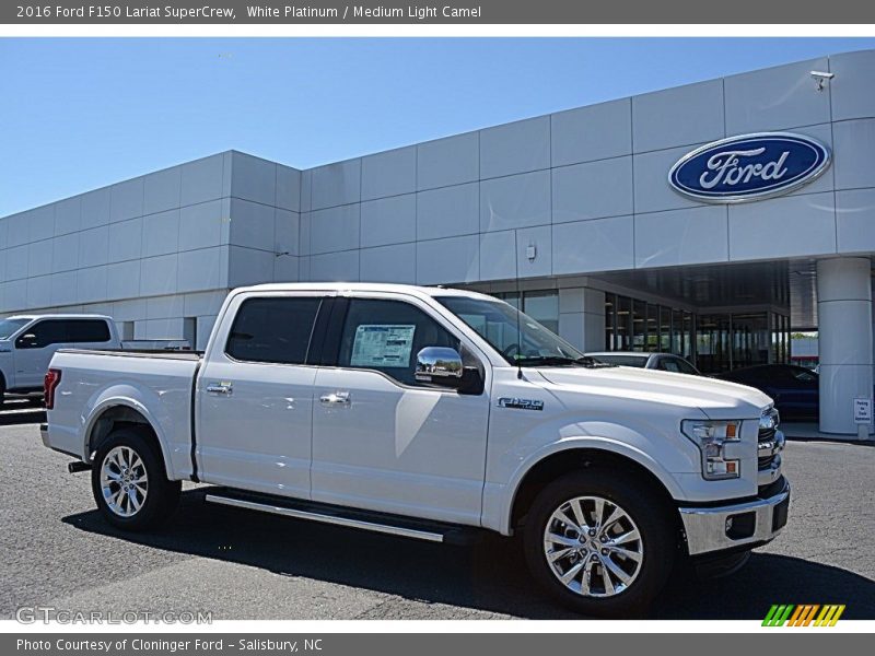 White Platinum / Medium Light Camel 2016 Ford F150 Lariat SuperCrew