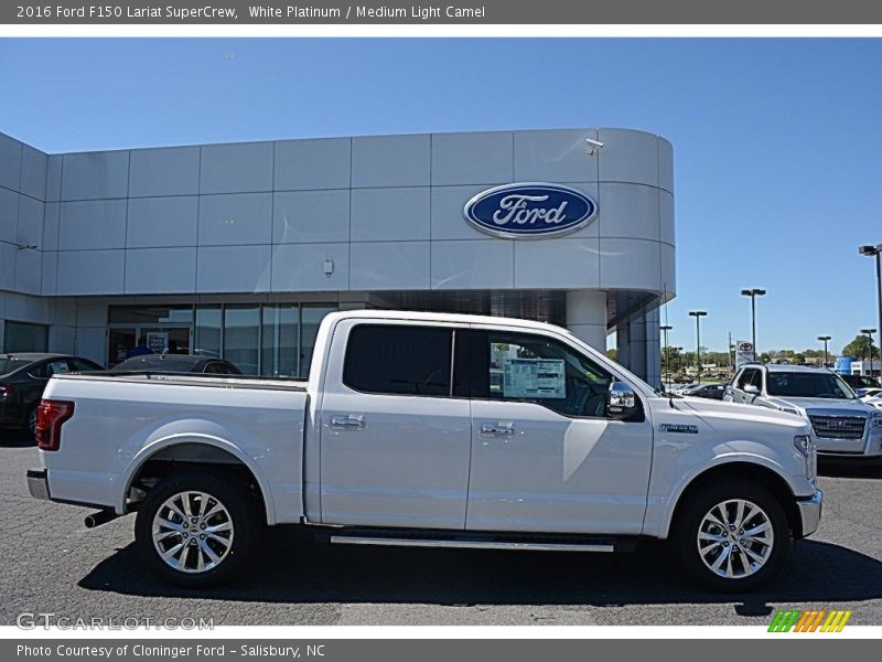 White Platinum / Medium Light Camel 2016 Ford F150 Lariat SuperCrew
