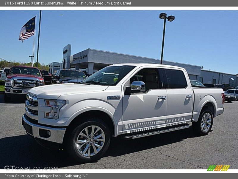 White Platinum / Medium Light Camel 2016 Ford F150 Lariat SuperCrew