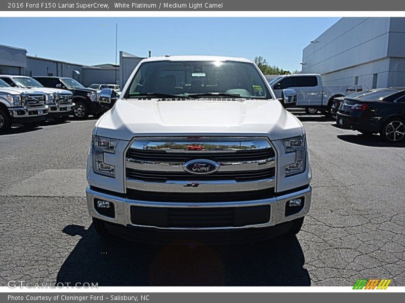 White Platinum / Medium Light Camel 2016 Ford F150 Lariat SuperCrew