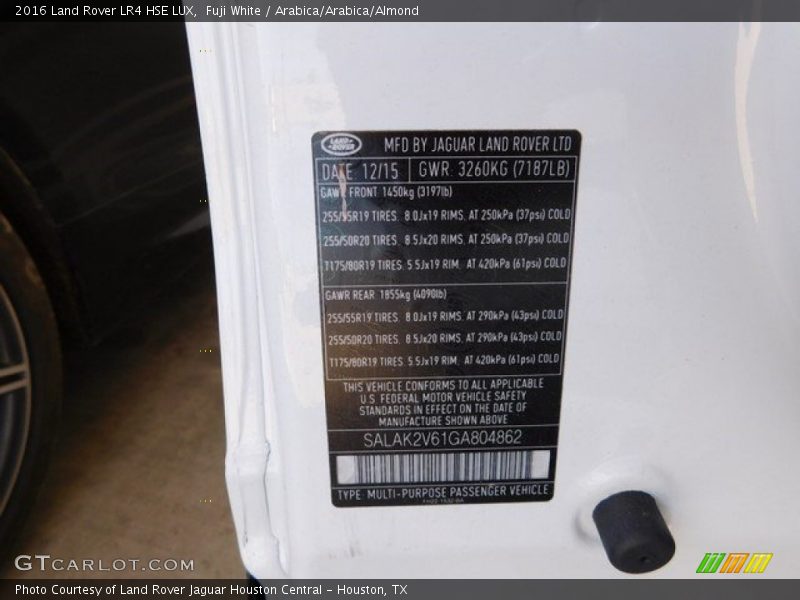 Fuji White / Arabica/Arabica/Almond 2016 Land Rover LR4 HSE LUX