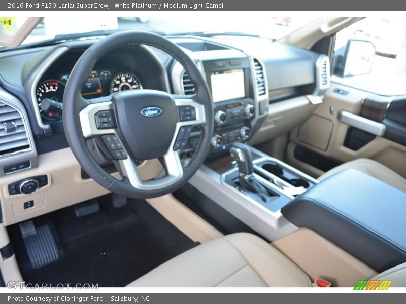 White Platinum / Medium Light Camel 2016 Ford F150 Lariat SuperCrew