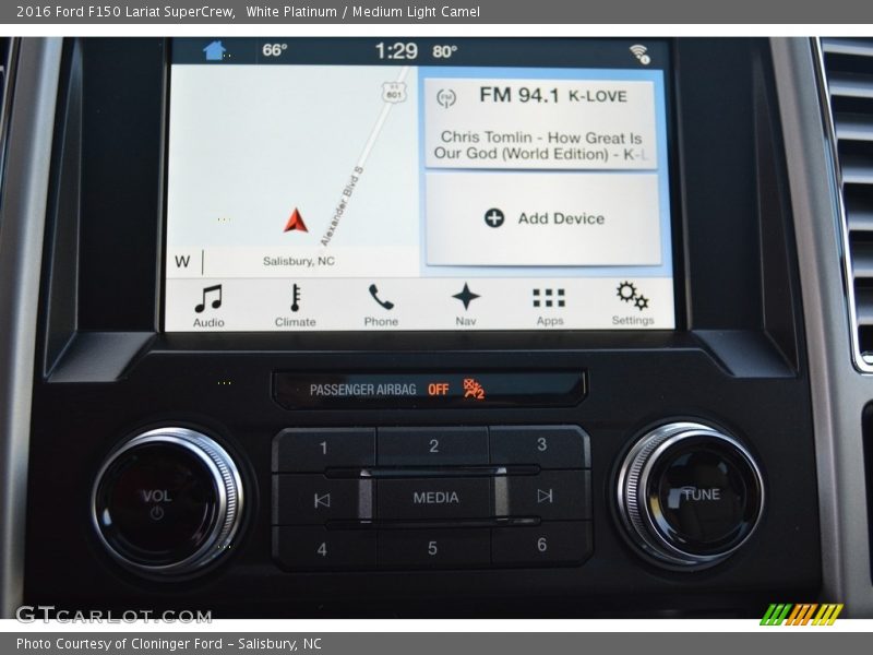 White Platinum / Medium Light Camel 2016 Ford F150 Lariat SuperCrew