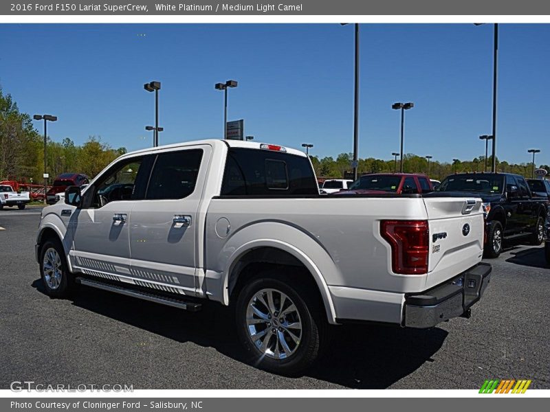 White Platinum / Medium Light Camel 2016 Ford F150 Lariat SuperCrew