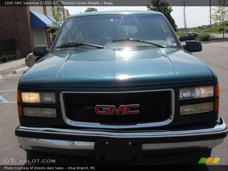 Emerald Green Metallic / Beige 1996 GMC Suburban C1500 SLT