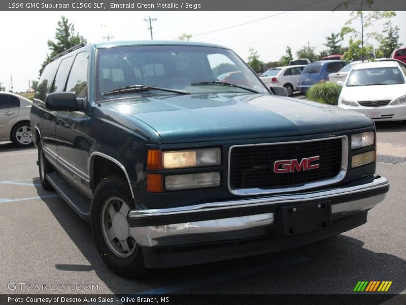 Emerald Green Metallic / Beige 1996 GMC Suburban C1500 SLT