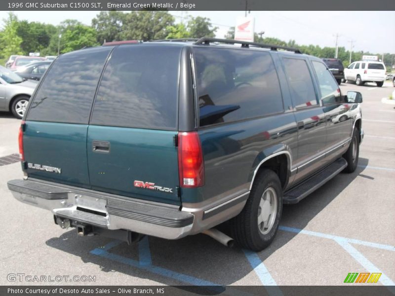 Emerald Green Metallic / Beige 1996 GMC Suburban C1500 SLT