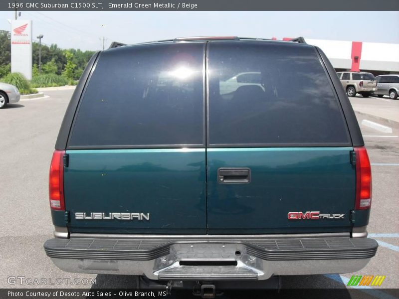 Emerald Green Metallic / Beige 1996 GMC Suburban C1500 SLT