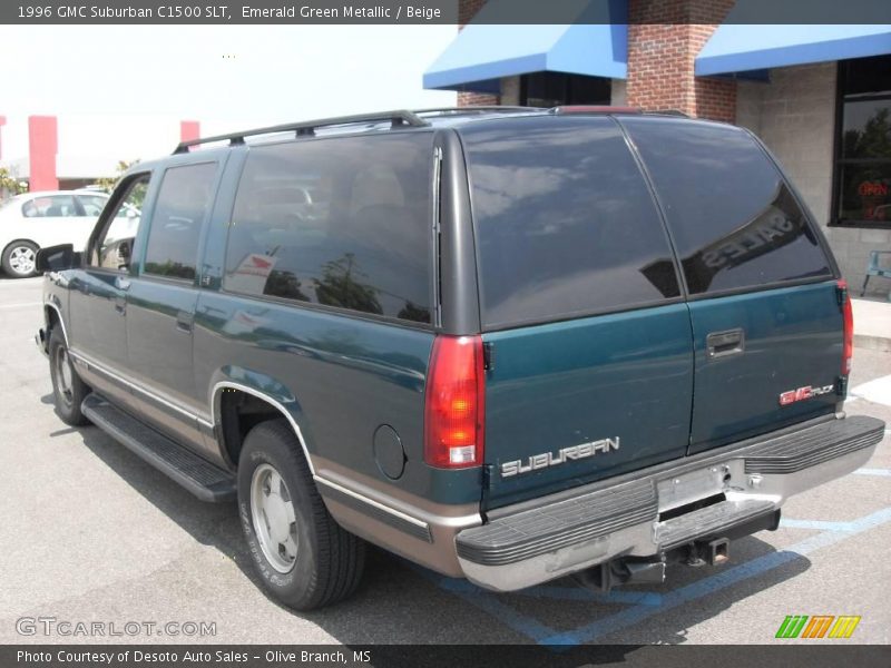 Emerald Green Metallic / Beige 1996 GMC Suburban C1500 SLT