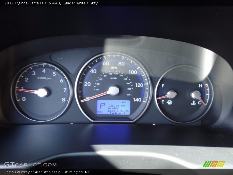 Glacier White / Gray 2012 Hyundai Santa Fe GLS AWD