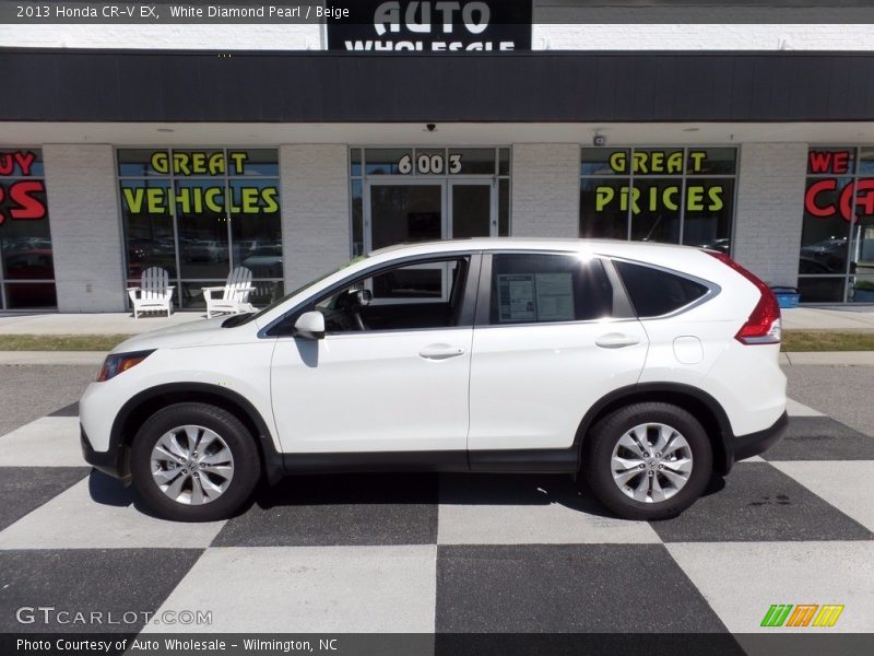 White Diamond Pearl / Beige 2013 Honda CR-V EX