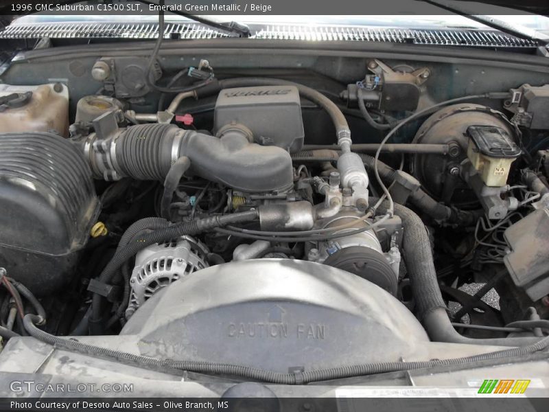 Emerald Green Metallic / Beige 1996 GMC Suburban C1500 SLT