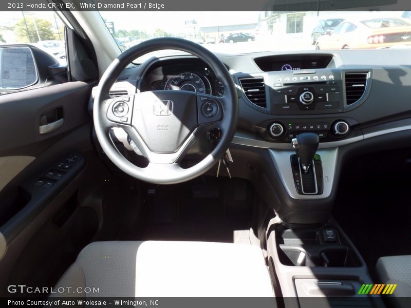 White Diamond Pearl / Beige 2013 Honda CR-V EX