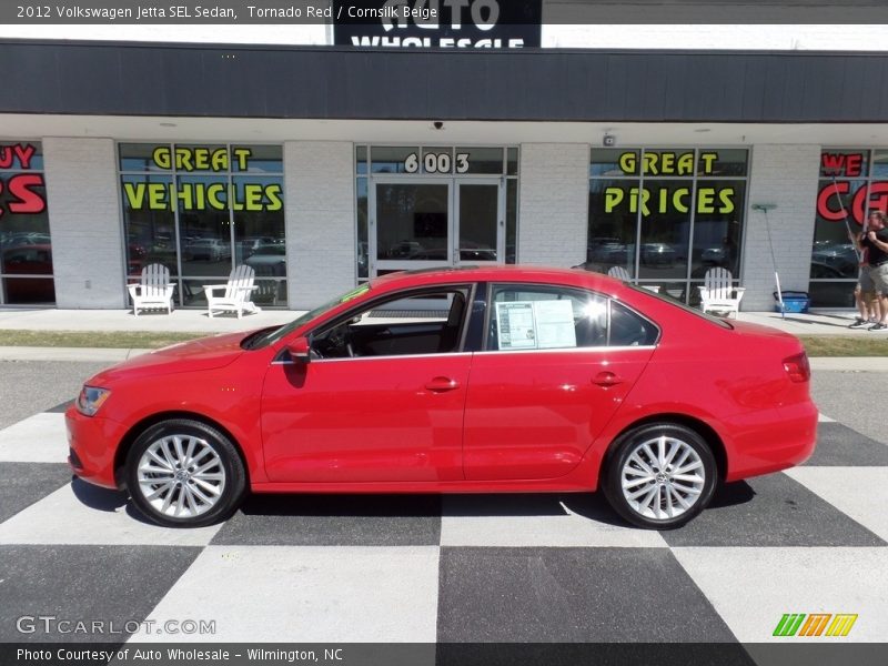 Tornado Red / Cornsilk Beige 2012 Volkswagen Jetta SEL Sedan