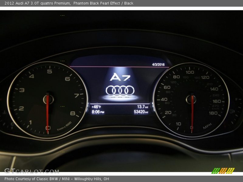 Phantom Black Pearl Effect / Black 2012 Audi A7 3.0T quattro Premium