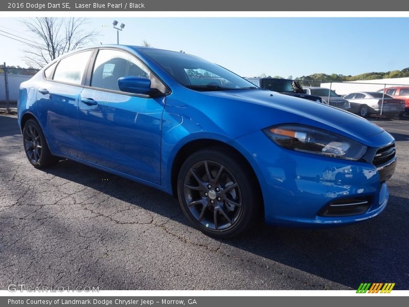 Laser Blue Pearl / Black 2016 Dodge Dart SE