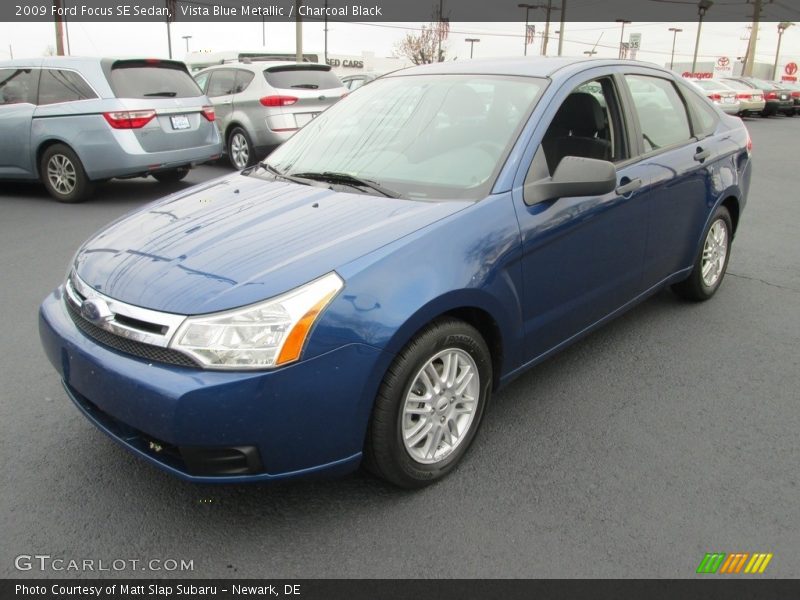Vista Blue Metallic / Charcoal Black 2009 Ford Focus SE Sedan