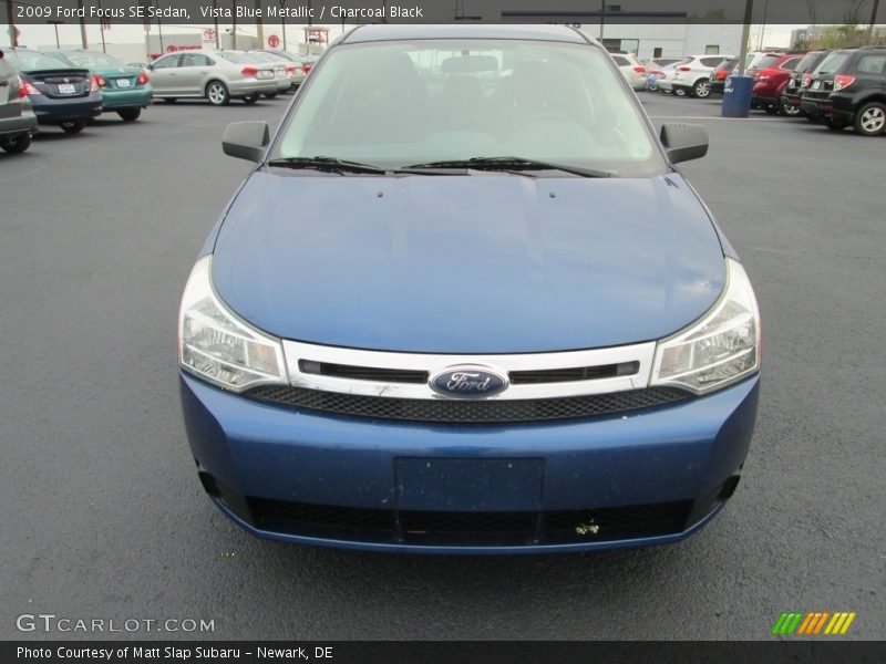 Vista Blue Metallic / Charcoal Black 2009 Ford Focus SE Sedan