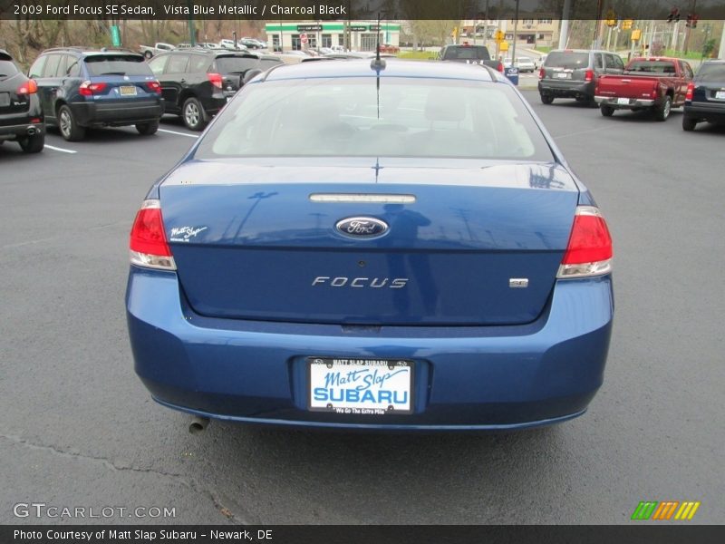 Vista Blue Metallic / Charcoal Black 2009 Ford Focus SE Sedan