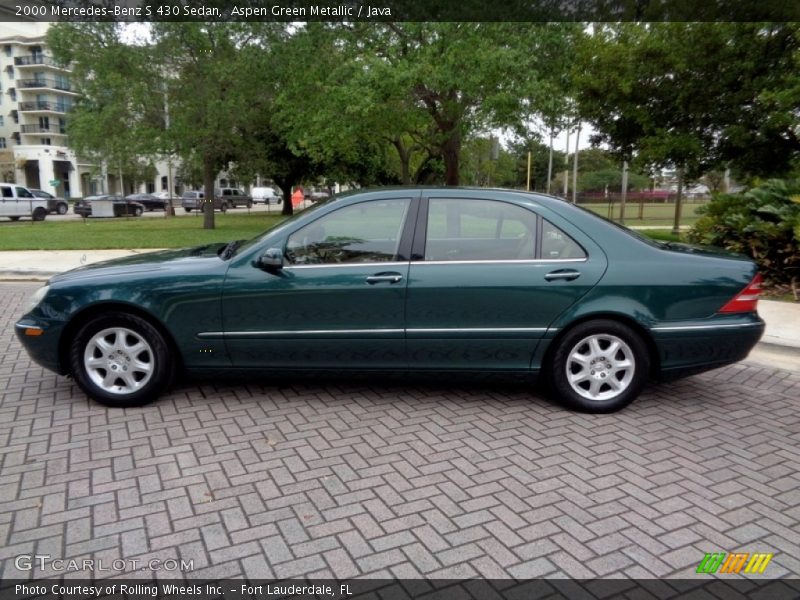 Aspen Green Metallic / Java 2000 Mercedes-Benz S 430 Sedan