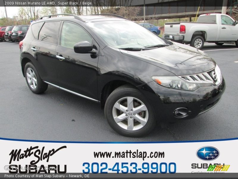 Super Black / Beige 2009 Nissan Murano LE AWD