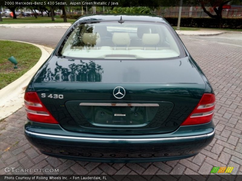 Aspen Green Metallic / Java 2000 Mercedes-Benz S 430 Sedan
