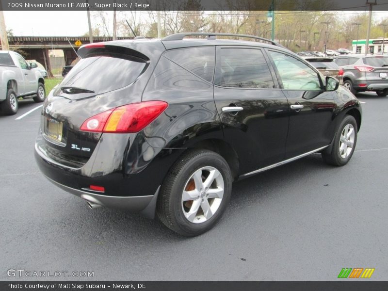 Super Black / Beige 2009 Nissan Murano LE AWD