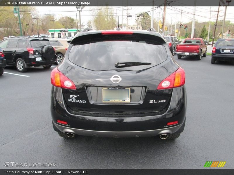 Super Black / Beige 2009 Nissan Murano LE AWD
