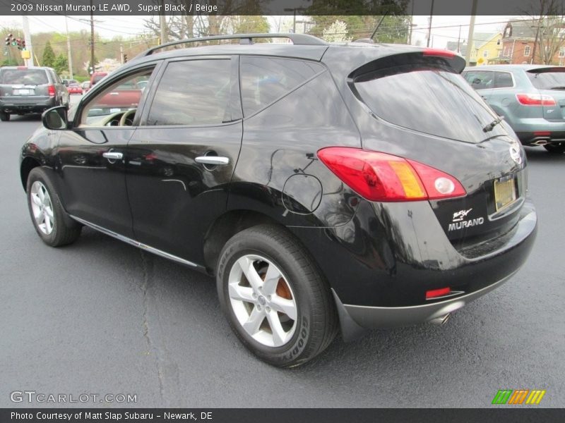 Super Black / Beige 2009 Nissan Murano LE AWD