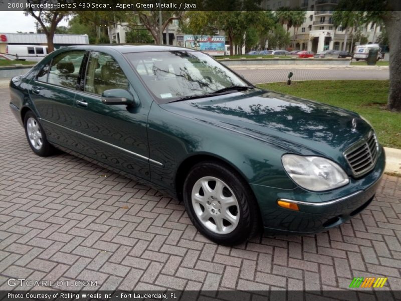 Aspen Green Metallic / Java 2000 Mercedes-Benz S 430 Sedan