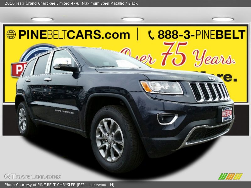 Maximum Steel Metallic / Black 2016 Jeep Grand Cherokee Limited 4x4