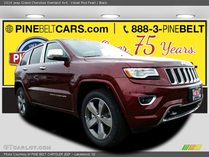 Velvet Red Pearl / Black 2016 Jeep Grand Cherokee Overland 4x4