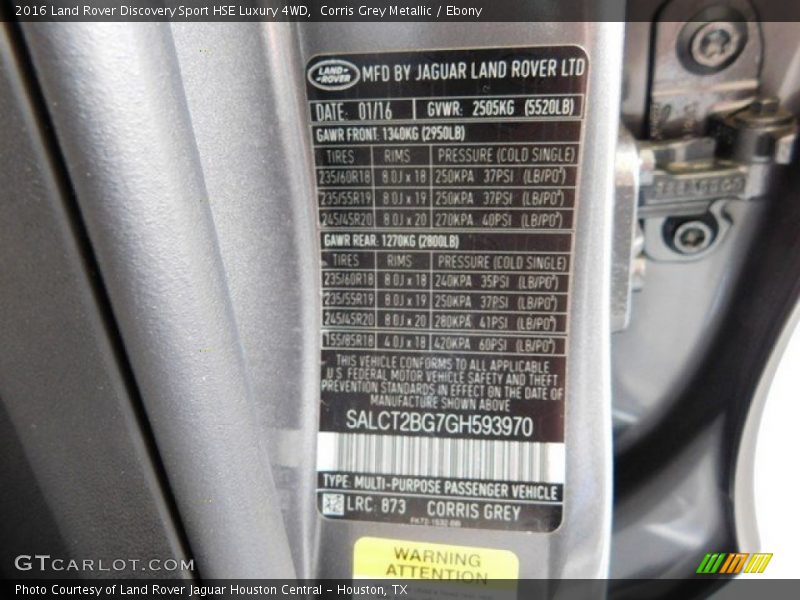 Corris Grey Metallic / Ebony 2016 Land Rover Discovery Sport HSE Luxury 4WD