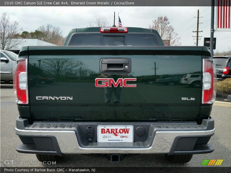 Emerald Green Metallic / Cocoa/Dune 2016 GMC Canyon SLE Crew Cab 4x4